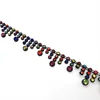fashion one row ss6 multicolor crystal Rhinestone stone splice strand banding diamond cup chain for wedding decor