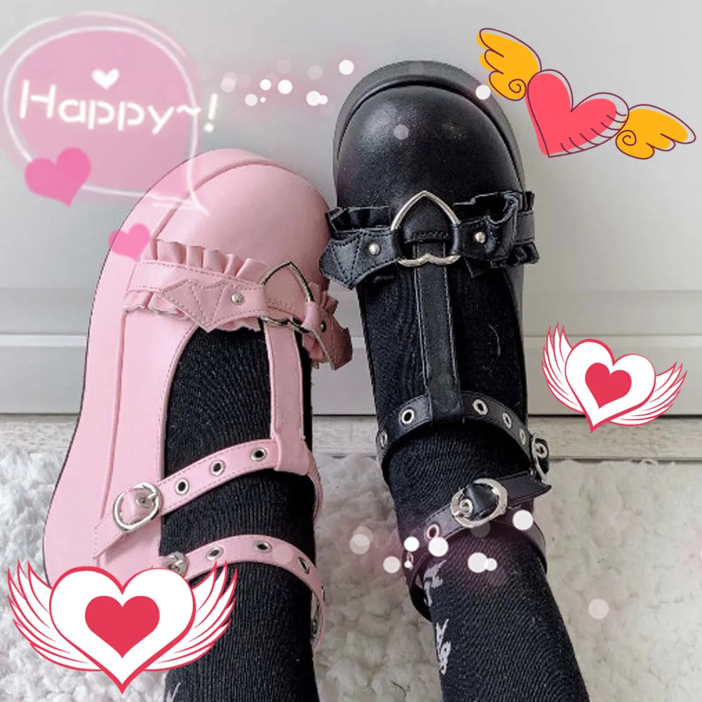 2021 Brand Girls Platform Wedges Angel Bat Marry Janes Pumps Buckle Women's Pumps New INS Cosplay Lolita Japanese Shoes Woman, As picture
2021 Brand Girls Platform Wedges Angel Bat Marry Janes Pumps Buckle Women's Pumps New INS Cosplay Lolita Japanese Shoes Woman, As picture