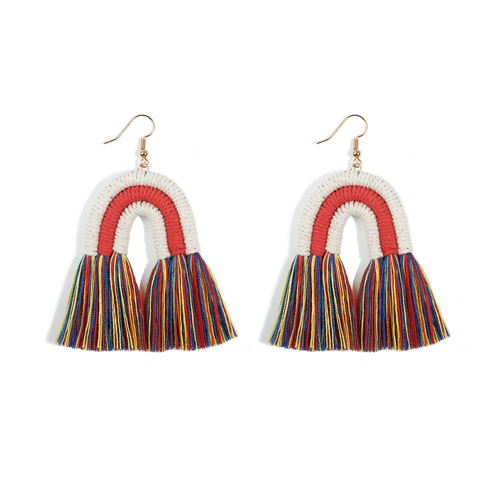 2021 New Spring Tassel Bohemian Earrings Custom Colorful Hand-woven Retro Fringe Dangle Hook Earrings
2021 New Spring Tassel Bohemian Earrings Custom Colorful Hand-woven Retro Fringe Dangle Hook Earrings