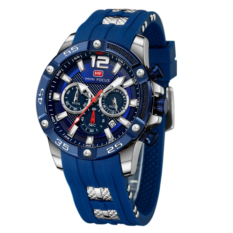 MINI FOCUS 0349 Wristwatch Luxury Silicone Band Men Army Watches Water Resistant Military Chronograph Sports Watch, Blue, silver, rose gold, black, red, army green
MINI FOCUS 0349 Wristwatch Luxury Silicone Band Men Army Watches Water Resistant Military Chronograph Sports Watch, Blue, silver, rose gold, black, red, army green