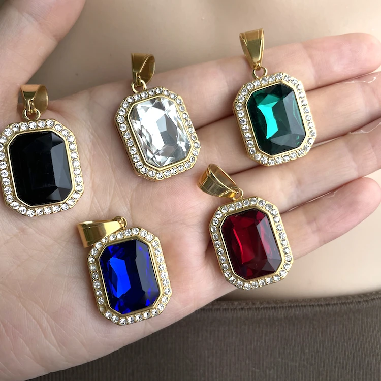 Jialin jewelry ins 18k gold plated gemstone jewelry red green blue diamond necklace women necklace charms, Picture shows
Jialin jewelry ins 18k gold plated gemstone jewelry red green blue diamond necklace women necklace charms, Picture shows