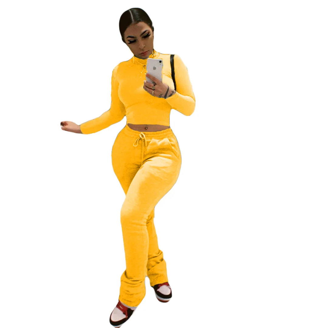 Solid Crop Top Leisure Fall Casual Long Sleeve 2 Piece Set Women stacked pants plus size women clothing
Solid Crop Top Leisure Fall Casual Long Sleeve 2 Piece Set Women stacked pants plus size women clothing