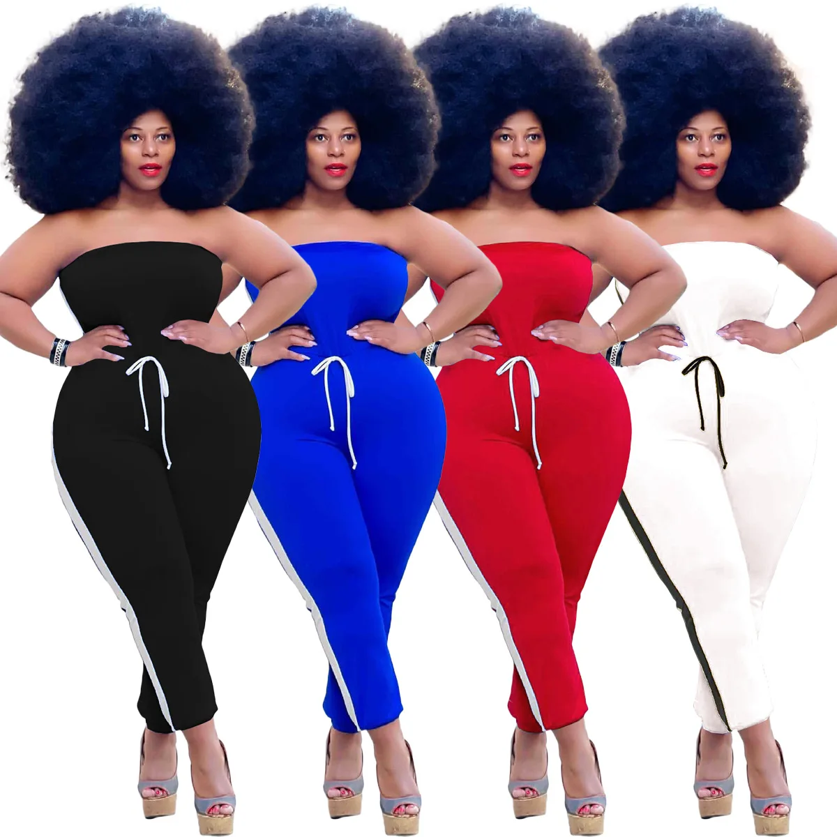 Summer New Strapeless Jumpsuits For Women Sexy Solid Color Plus Size Jumpsuits Women 2021 Drawstring Bodycon Jumpsuits
Summer New Strapeless Jumpsuits For Women Sexy Solid Color Plus Size Jumpsuits Women 2021 Drawstring Bodycon Jumpsuits