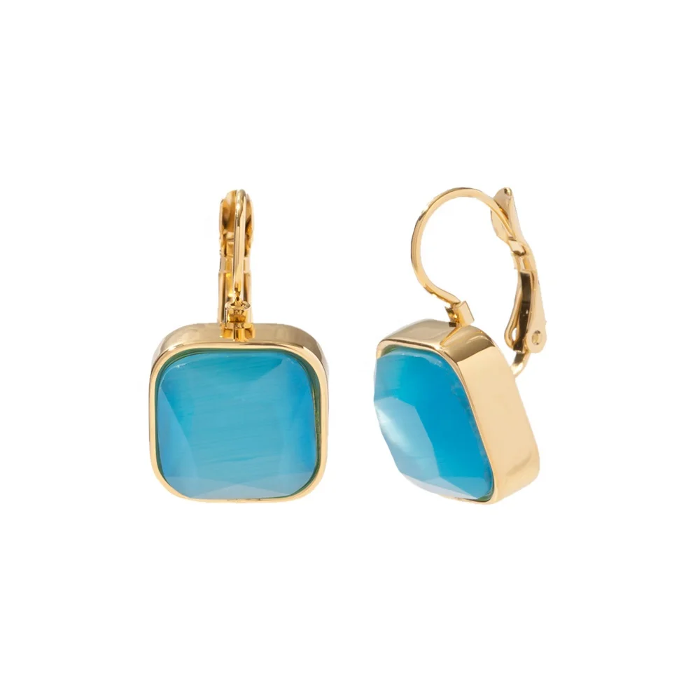 18k Gold Plated Stainless Steel Square Blue Thick Cat's Eye Classic Pendant Earring For Women
18k Gold Plated Stainless Steel Square Blue Thick Cat's Eye Classic Pendant Earring For Women