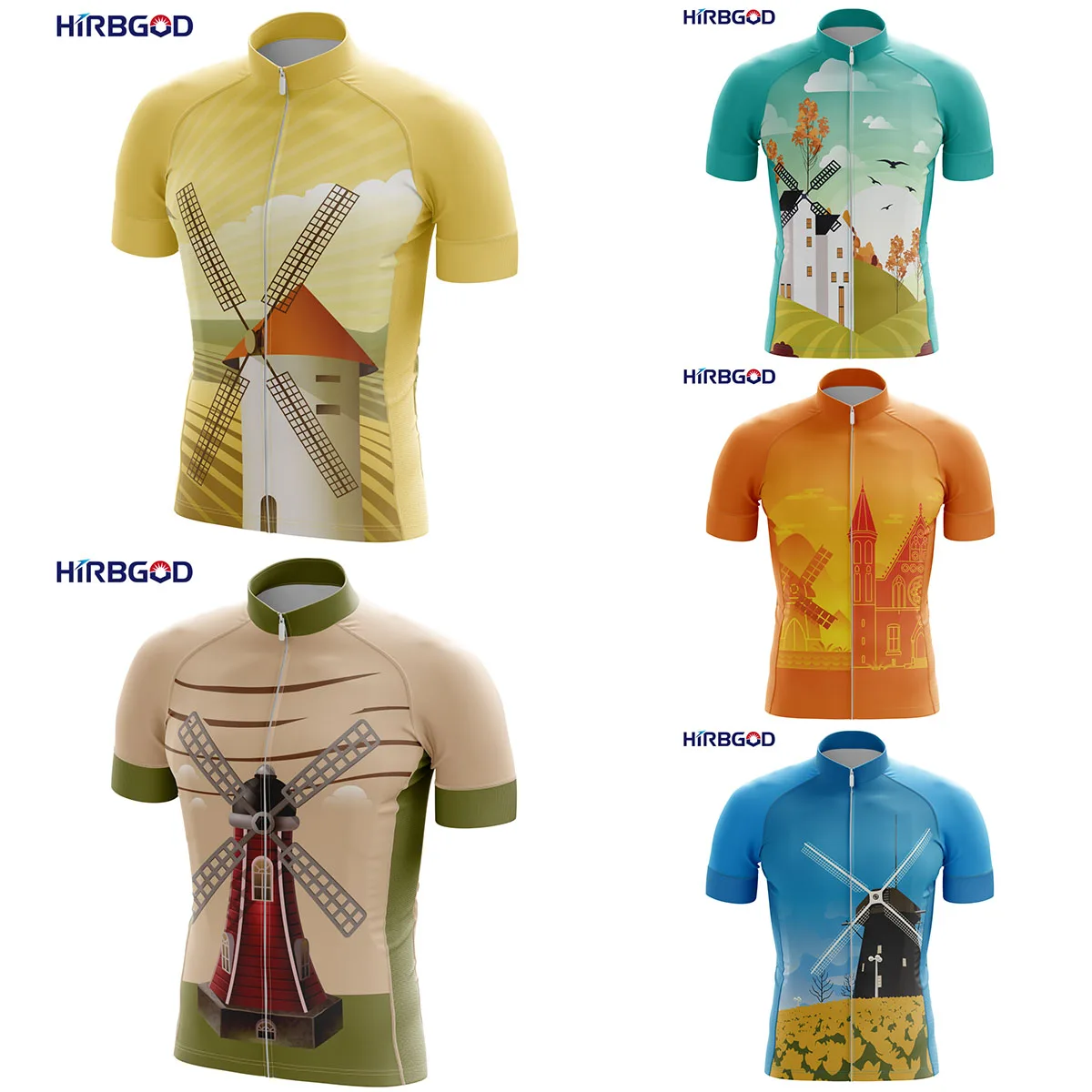 HIRBGOD for Holland Windmills Pattern Breathable Plus Size Wielerkleding Fietskleding Men's Bike Shirts Cycling Jersey
HIRBGOD for Holland Windmills Pattern Breathable Plus Size Wielerkleding Fietskleding Men's Bike Shirts Cycling Jersey