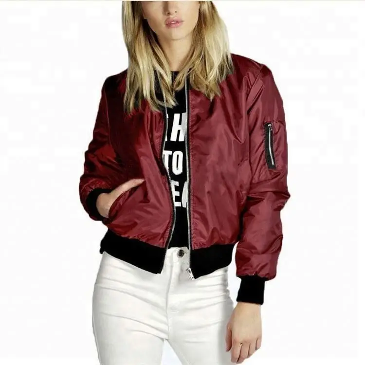 Wholesale Plain Thin Zipper Women Bomber Jacket fashion Women, Wine red,black,army green
Wholesale Plain Thin Zipper Women Bomber Jacket fashion Women, Wine red,black,army green