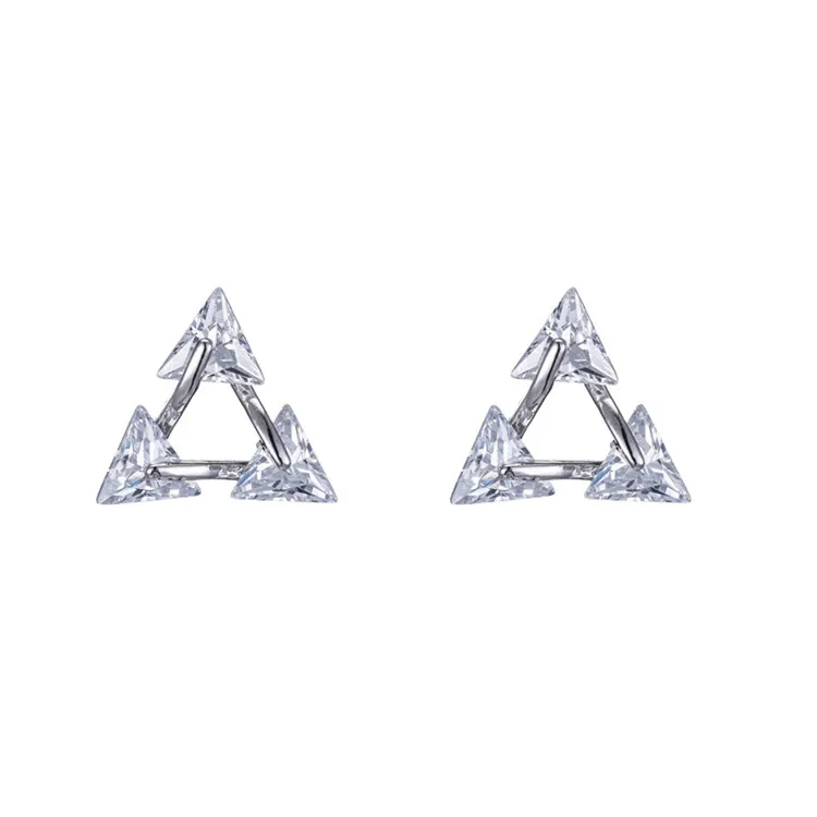 Triangle Shaped Cubic Zirconia Trillion Cut 5A CZ Stud Earrings For Women Geometric Sterling Silver CZ Triangle Stud Earrings
Triangle Shaped Cubic Zirconia Trillion Cut 5A CZ Stud Earrings For Women Geometric Sterling Silver CZ Triangle Stud Earrings