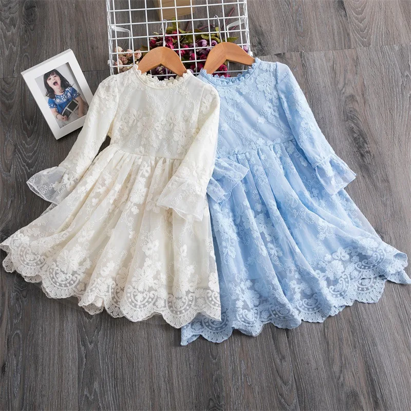B53410A 2020 New style sweet little girls lace flower beautiful dress, White/light blue
B53410A 2020 New style sweet little girls lace flower beautiful dress, White/light blue