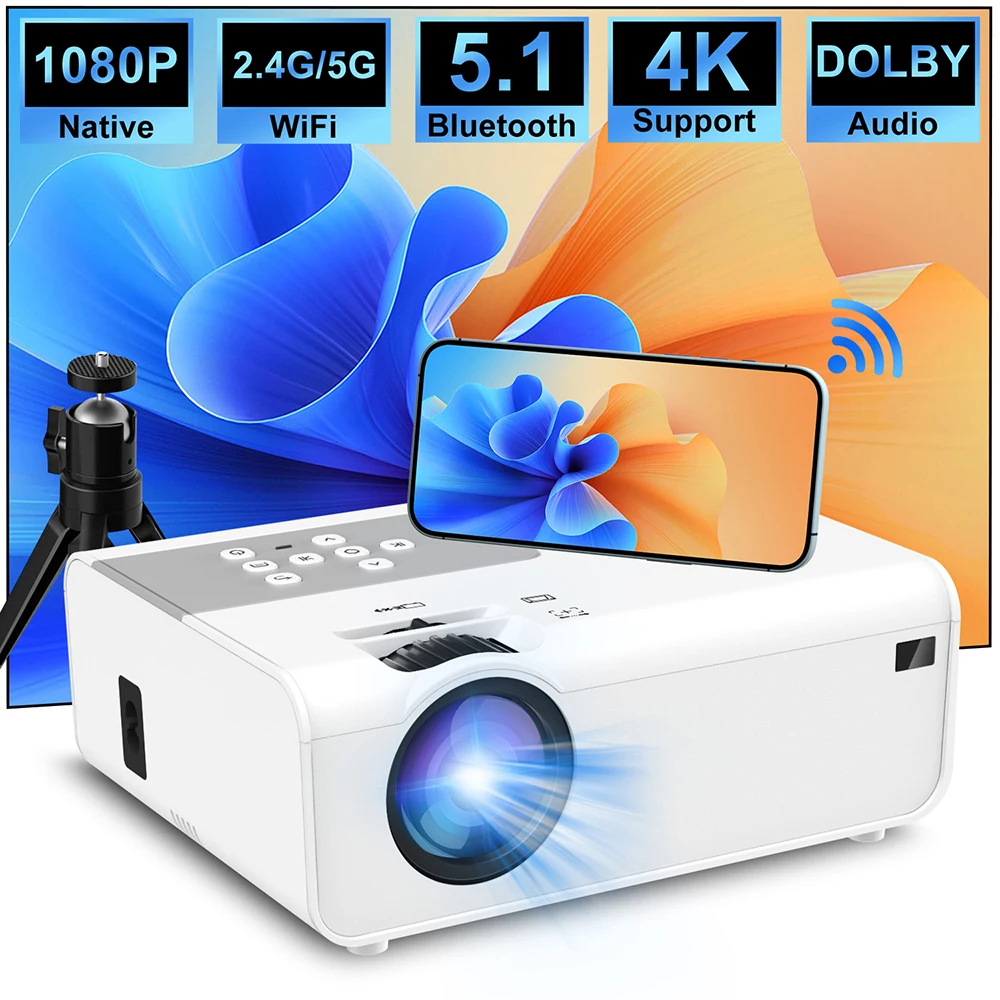

Salange Newest 1080P Projector 4K Support Wifi 5G Android Projectors P92 Home Theater Movie Projector Portable Projecteur