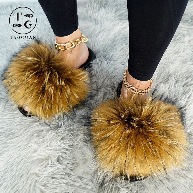 Custom logo color fox raccoon fur slipper women's luxury big real racoon fur slides sandals, Customized color
Custom logo color fox raccoon fur slipper women's luxury big real racoon fur slides sandals, Customized color