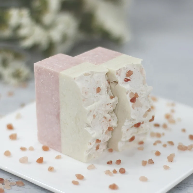 Exfoliation oil-control acne removal soothing Handmade soap pink mud scrub sea salt soap bath soap cold pressed for oily skin
Exfoliation oil-control acne removal soothing Handmade soap pink mud scrub sea salt soap bath soap cold pressed for oily skin