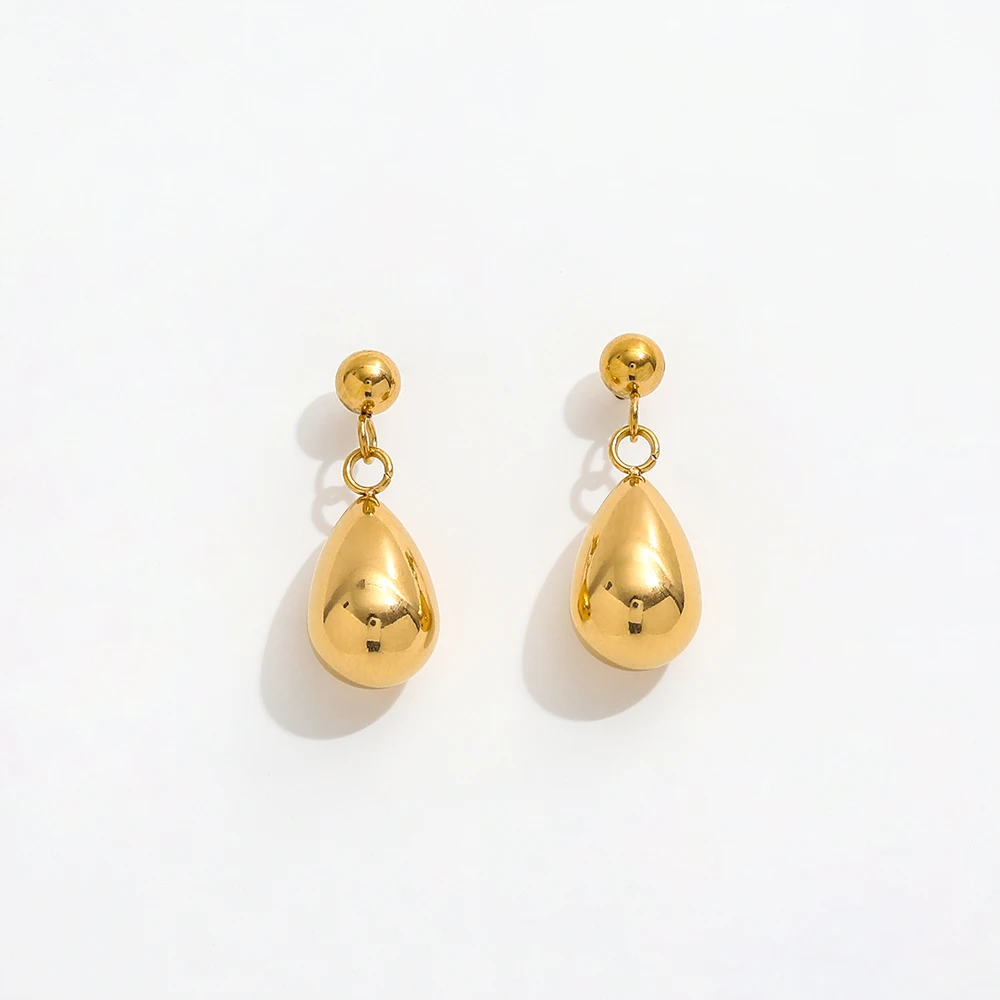 High End PVD 18K Gold Plated Water Drop Pendant Stud Earrings Stainless Steel Jewelry Wholesale
High End PVD 18K Gold Plated Water Drop Pendant Stud Earrings Stainless Steel Jewelry Wholesale