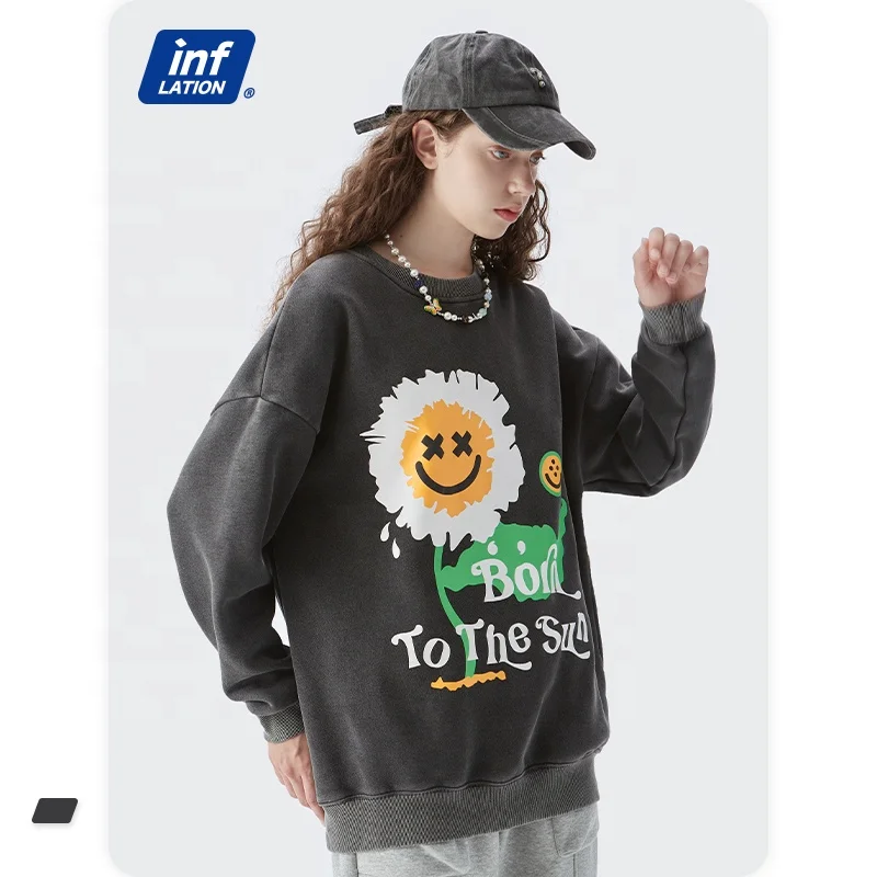 Wholesale Vintage Washed Sweatshirt Silk Screen Printing Crewneck Streetwear Sweatshirt, Black
Wholesale Vintage Washed Sweatshirt Silk Screen Printing Crewneck Streetwear Sweatshirt, Black
