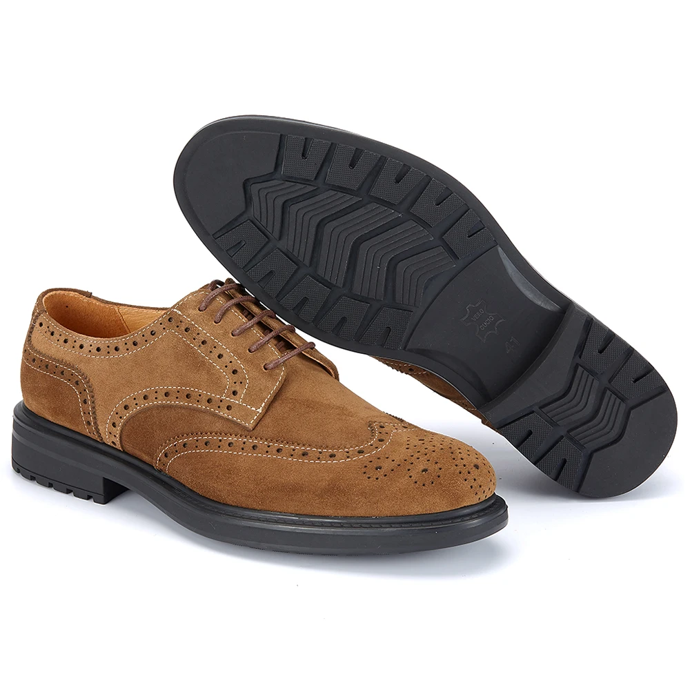 New Fashion Top Grade Cowhide Derby Shoes Brogue Style Suede Dress Shoes Business Office Durable Brown Formal Shoes
New Fashion Top Grade Cowhide Derby Shoes Brogue Style Suede Dress Shoes Business Office Durable Brown Formal Shoes