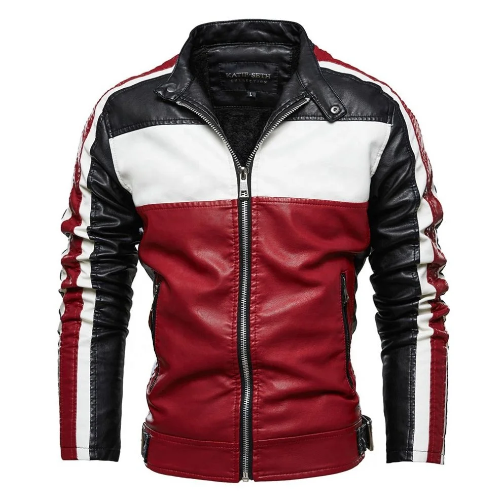 Designer Arrival Colorblock Plus Velvet Leather Jacket Men's Motorcycle Jacket Plus Size Men's Leather Coat, Pictures
Designer Arrival Colorblock Plus Velvet Leather Jacket Men's Motorcycle Jacket Plus Size Men's Leather Coat, Pictures