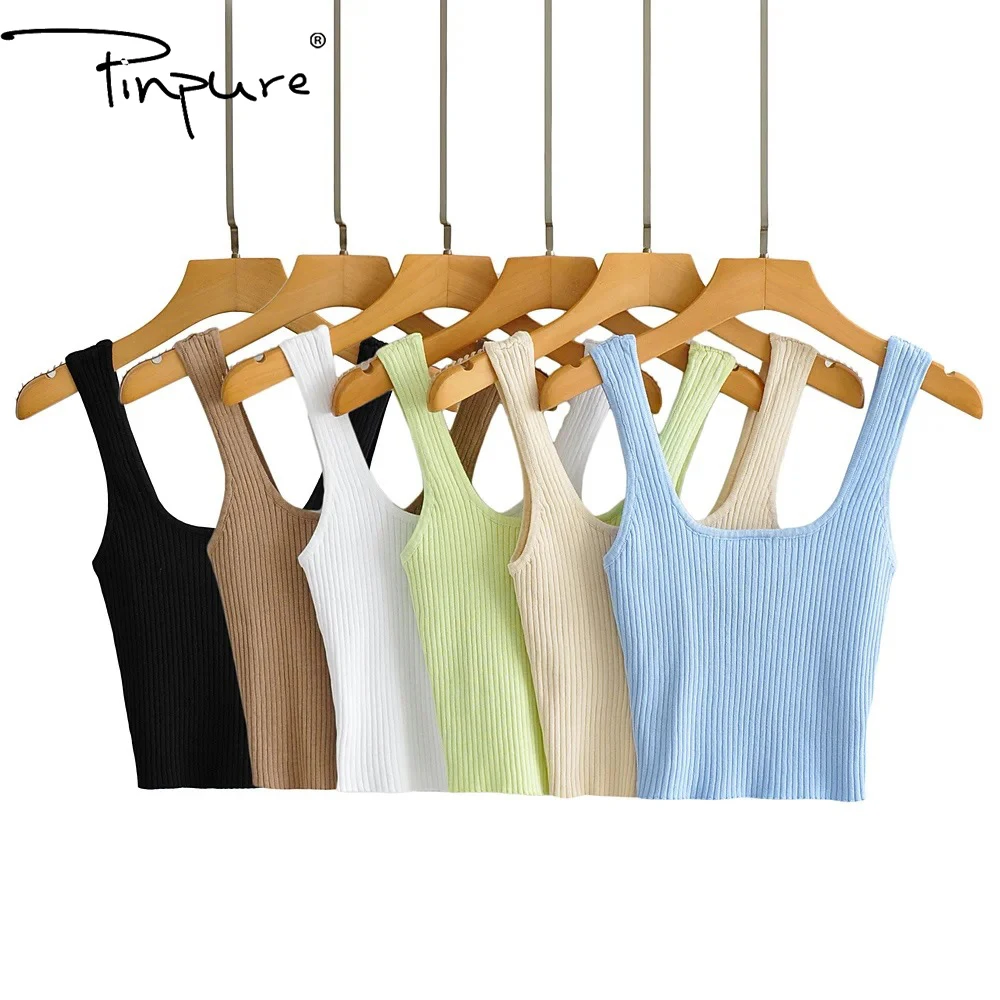 R51370S Pure color basic square neck knitted vest women's style women's 2021 new stretch short sling top, Black,white,gray
R51370S Pure color basic square neck knitted vest women's style women's 2021 new stretch short sling top, Black,white,gray