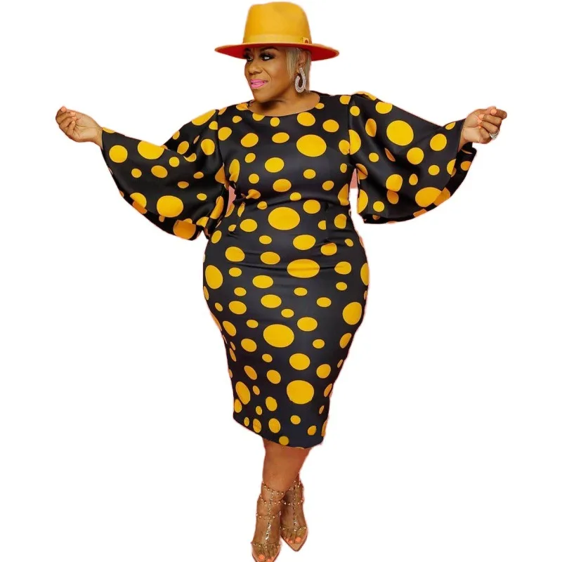 Autumn and winter african women dress new bugle cuff wave dot print plus size women dress ORTB5182, As pic
Autumn and winter african women dress new bugle cuff wave dot print plus size women dress ORTB5182, As pic