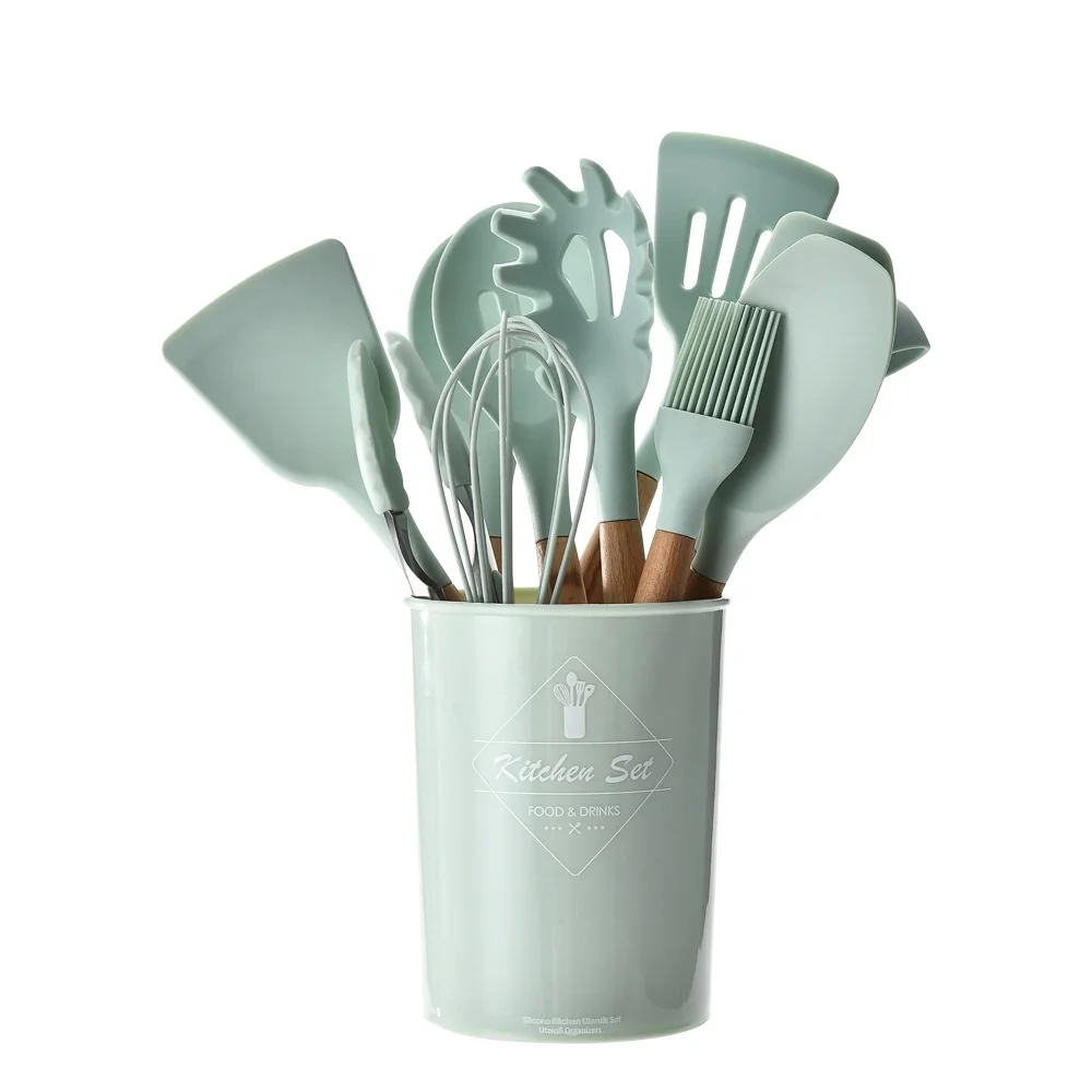 IN STOCK LOW MOQ 12 - Piece Wooden Kitchen Accessories Tools Food Kids Silicone Cooking Utensils Set, Customized color
IN STOCK LOW MOQ 12 - Piece Wooden Kitchen Accessories Tools Food Kids Silicone Cooking Utensils Set, Customized color