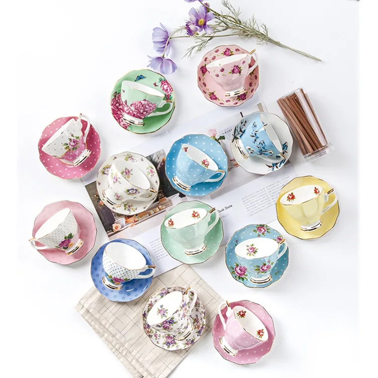 Dishwasher Safe British Bone China Style Ceramic Milk Travel Coffee Tea Cup and Saucer Set, Flower coffee cup and saucer
Dishwasher Safe British Bone China Style Ceramic Milk Travel Coffee Tea Cup and Saucer Set, Flower coffee cup and saucer