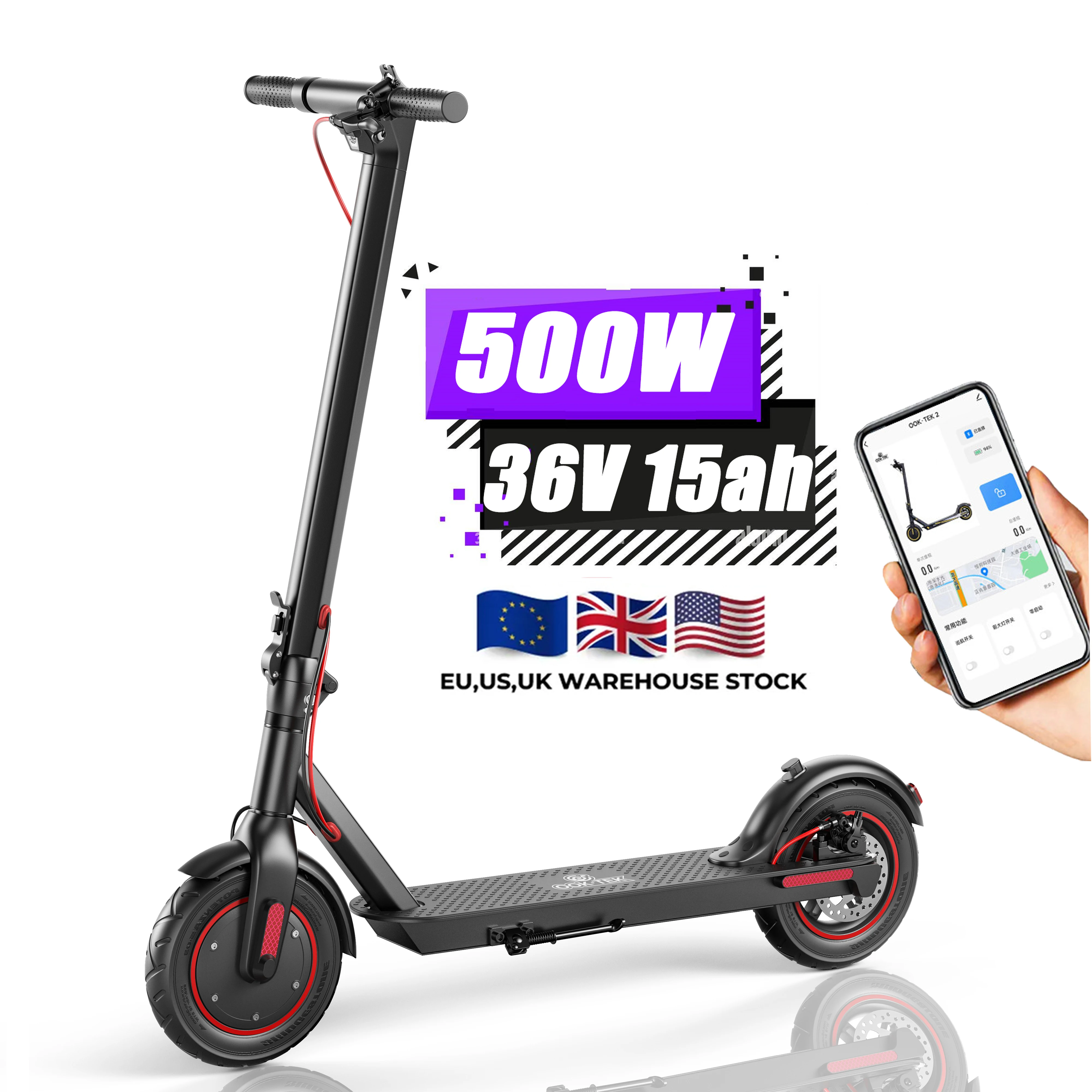 

2023 EU US warehouse New Adult electric scooters with 500w motor 10inch e scooters Road off long range Escooter