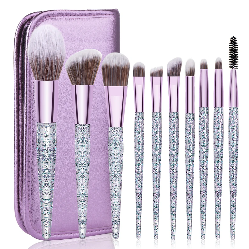 Customize Private Label Makeup Brush Holder 10pcs Face Transparent Bling Crystal Makeup Brush Set With Bag
Customize Private Label Makeup Brush Holder 10pcs Face Transparent Bling Crystal Makeup Brush Set With Bag