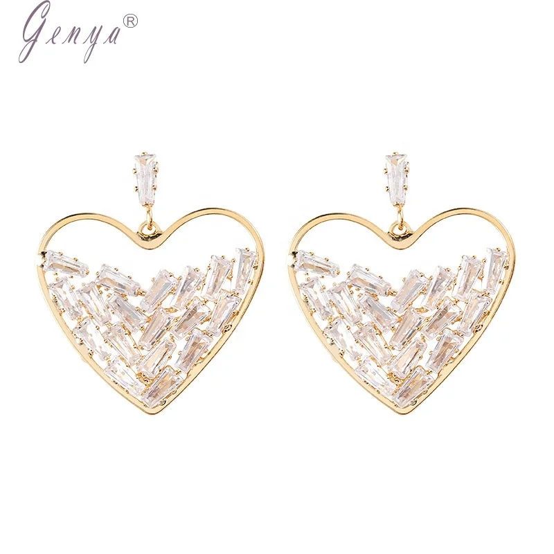 GENYA 925 Sterling Silver Stud Earrings Love Heart Design Cubic Zircon Hollow Out Earrings For Women 2021, Like picture
GENYA 925 Sterling Silver Stud Earrings Love Heart Design Cubic Zircon Hollow Out Earrings For Women 2021, Like picture