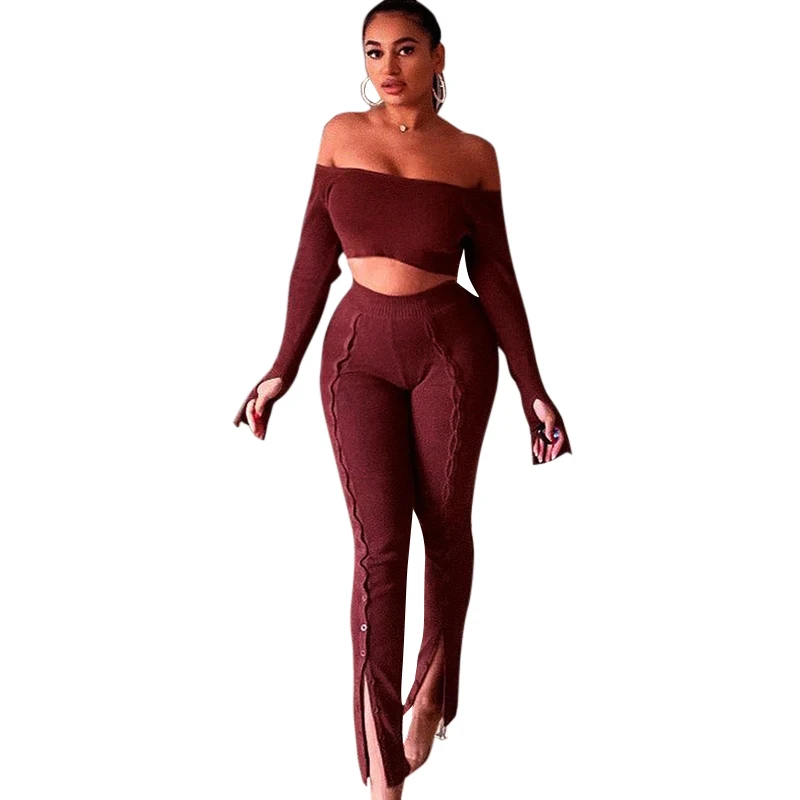 MS481 Womens Set Long Sleeve Off The Shoulder Crop Top & Pants Suits Sexy Two Piece Sets Tracksuit Summer Outfits 2022
MS481 Womens Set Long Sleeve Off The Shoulder Crop Top & Pants Suits Sexy Two Piece Sets Tracksuit Summer Outfits 2022