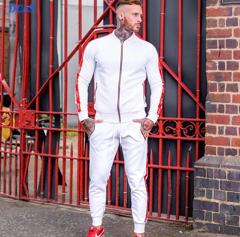white slim fit men clothing track suits jogging custom jogger sets for men gym clothing jacket zipper jogger set for men, Black,white,gray
white slim fit men clothing track suits jogging custom jogger sets for men gym clothing jacket zipper jogger set for men, Black,white,gray