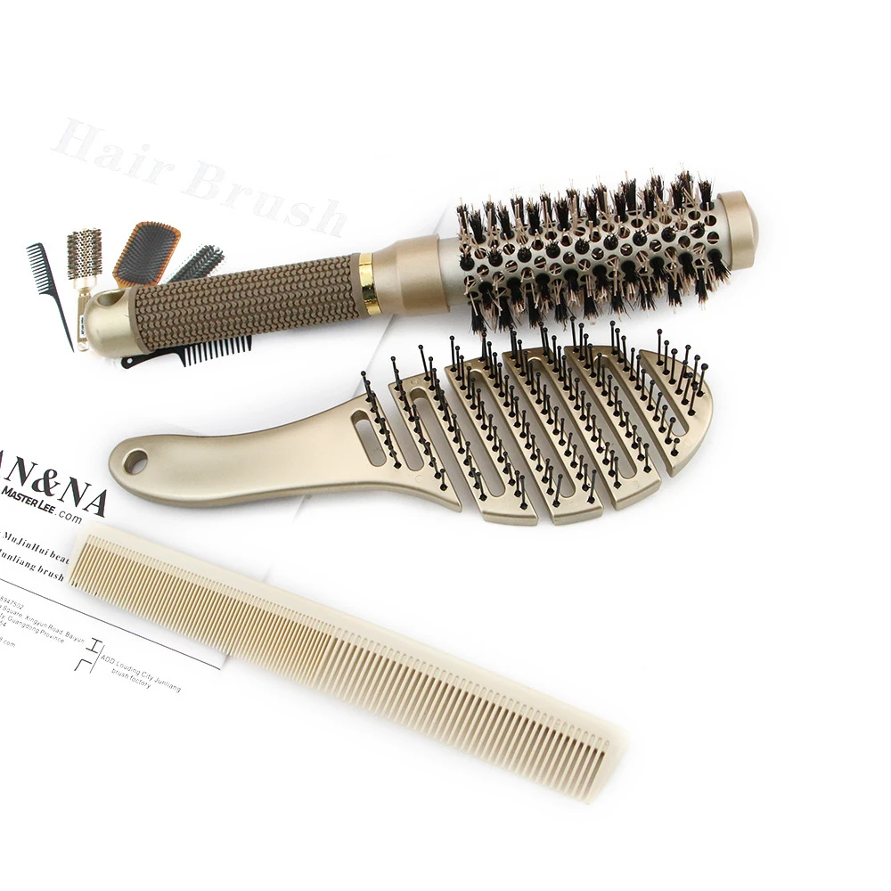 Multifunction Bendable 3in1 Golden Bristle Massage Cylinder Comb Fish Bone Comb Haircut Comb Hair Beauty Tool Set for Hair Salon
Multifunction Bendable 3in1 Golden Bristle Massage Cylinder Comb Fish Bone Comb Haircut Comb Hair Beauty Tool Set for Hair Salon