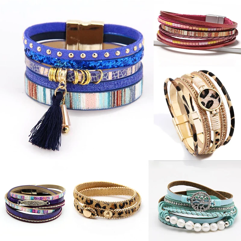 Trendy Leather Bracelets Men Stainless Steel Multilayer Braided Rope for Male Female Jewelry
Trendy Leather Bracelets Men Stainless Steel Multilayer Braided Rope for Male Female Jewelry