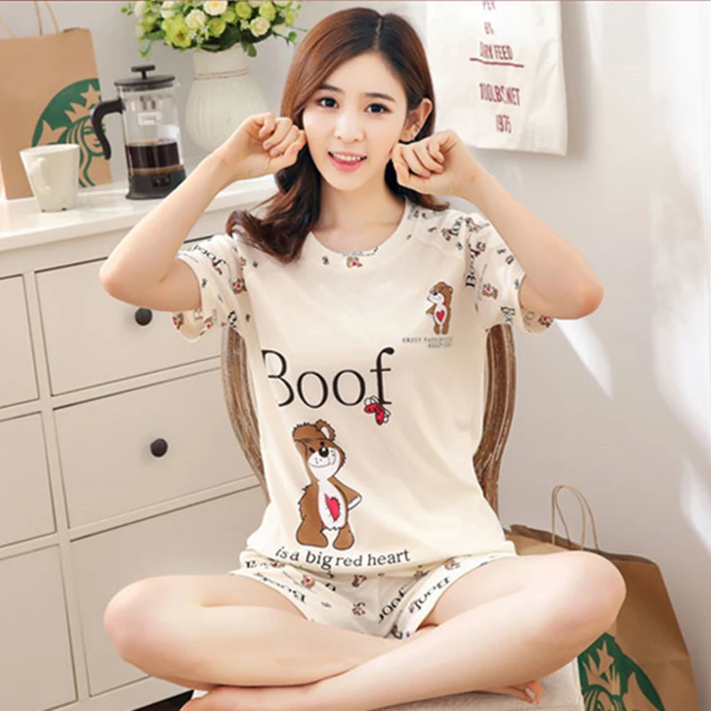 Pijamas De Verano Summer Cartoon Two Piece Pajamas Women Pijamas Feminino Women'S Sleepwear
Pijamas De Verano Summer Cartoon Two Piece Pajamas Women Pijamas Feminino Women'S Sleepwear