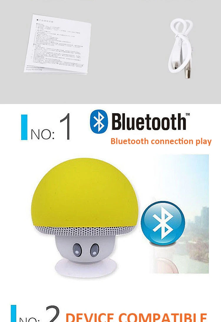 2019 Cheap Custom Cute Mini music Silicone Multifunctional Wireless Speakers Portable Outdoor Mushroom Bluetooth Speaker - ANKUX.COM