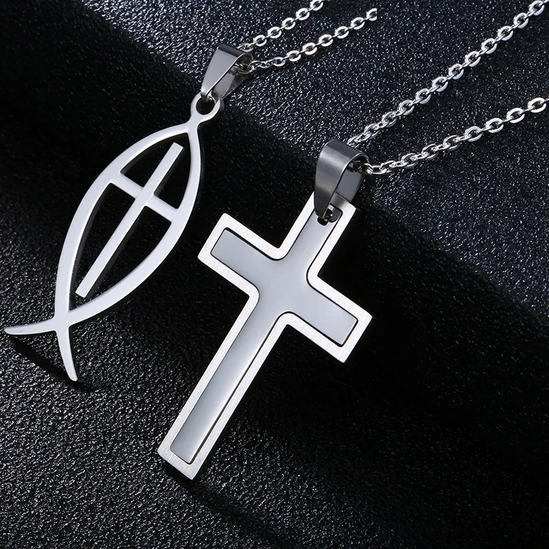 Christian cross necklace stainless steel pendant necklace (KSS245), Same as the picture
Christian cross necklace stainless steel pendant necklace (KSS245), Same as the picture