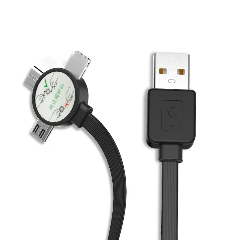 3 in 1 Multi-Head Round box retractable USB Fast Charger Cable for Phone - ANKUX.COM