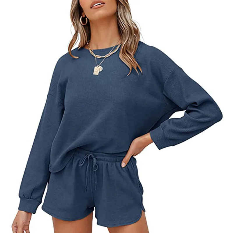 High quality sport woman clothes stretch knitted cotton pullover loungewear women sets two piece bluey tracksuits for women, Picture
High quality sport woman clothes stretch knitted cotton pullover loungewear women sets two piece bluey tracksuits for women, Picture