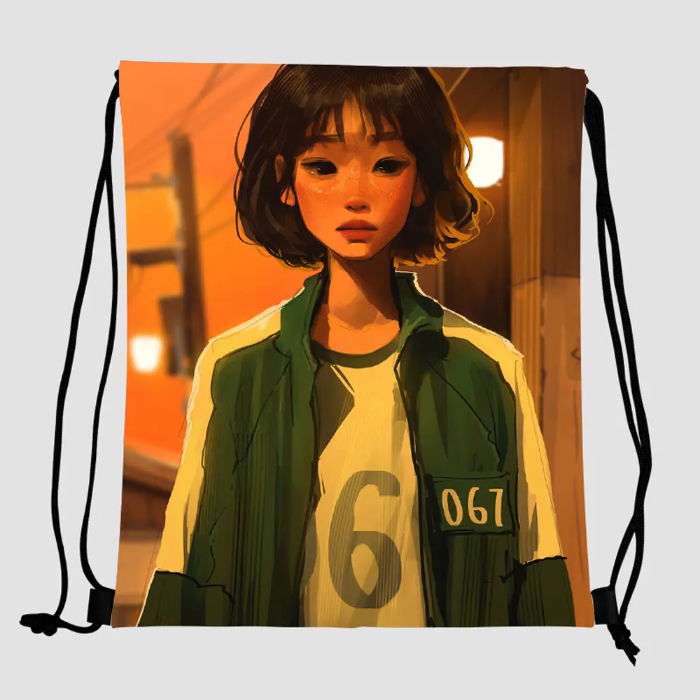custom logo image waterproof nylon Squid game printed backpack drawstring polyester bag
custom logo image waterproof nylon Squid game printed backpack drawstring polyester bag