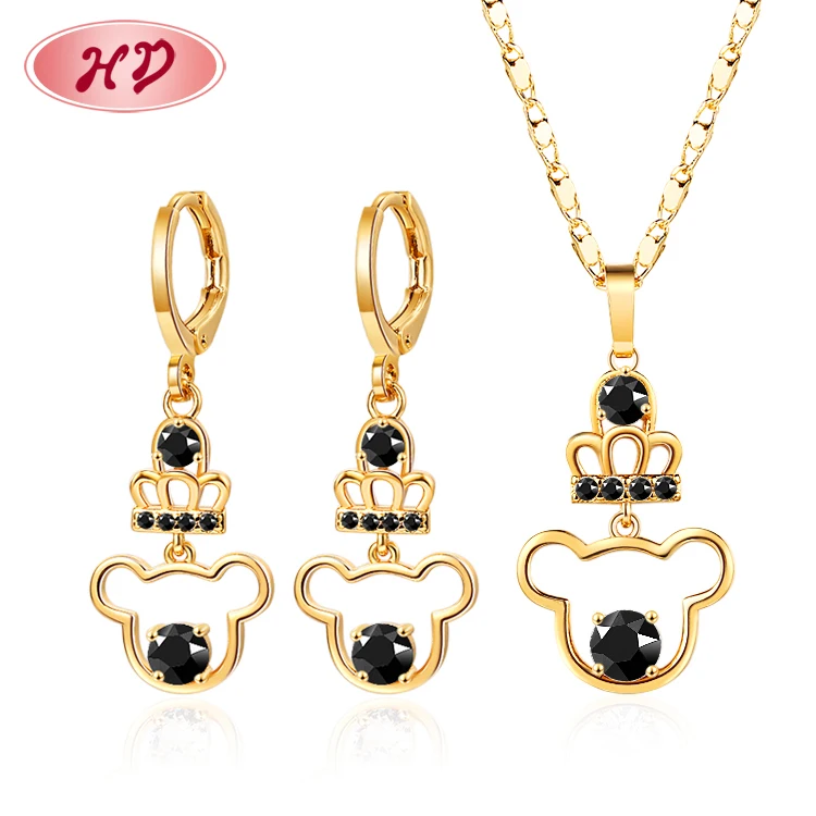 Batch jewelry making factory little cute black pink white bear cz drop earring necklace 18k golden brass jewelry sets for women
Batch jewelry making factory little cute black pink white bear cz drop earring necklace 18k golden brass jewelry sets for women