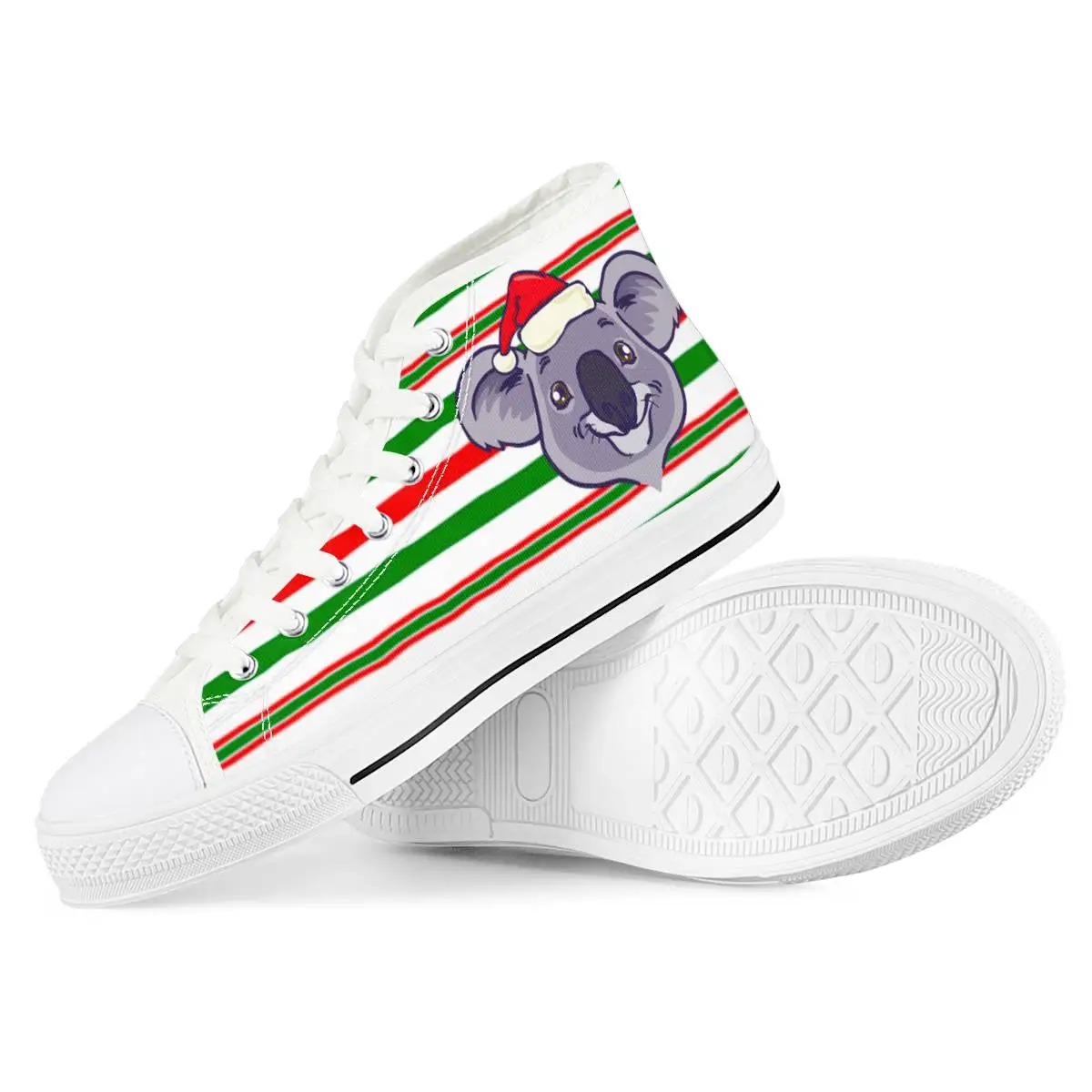 Durable custom Christmas Koala White High Top Canvas shoes Full canvas double-sided print with rounded toe construction, As shown on the picture or customized
Durable custom Christmas Koala White High Top Canvas shoes Full canvas double-sided print with rounded toe construction, As shown on the picture or customized