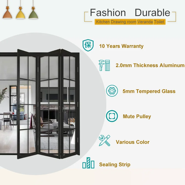 French Style Factory Price Sound Insulation Good Sealing Folding Door