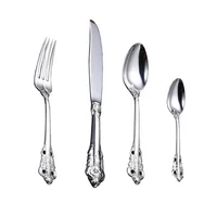 

24 pcs silverware 304 spoons and forks stainless steel travel cutlery set 18/10