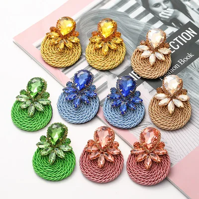 New Design Colorful Crystal Handmade Round Earrings Best Selling Statement Fashion Rhinestone Jewelry Accessories For Women
New Design Colorful Crystal Handmade Round Earrings Best Selling Statement Fashion Rhinestone Jewelry Accessories For Women