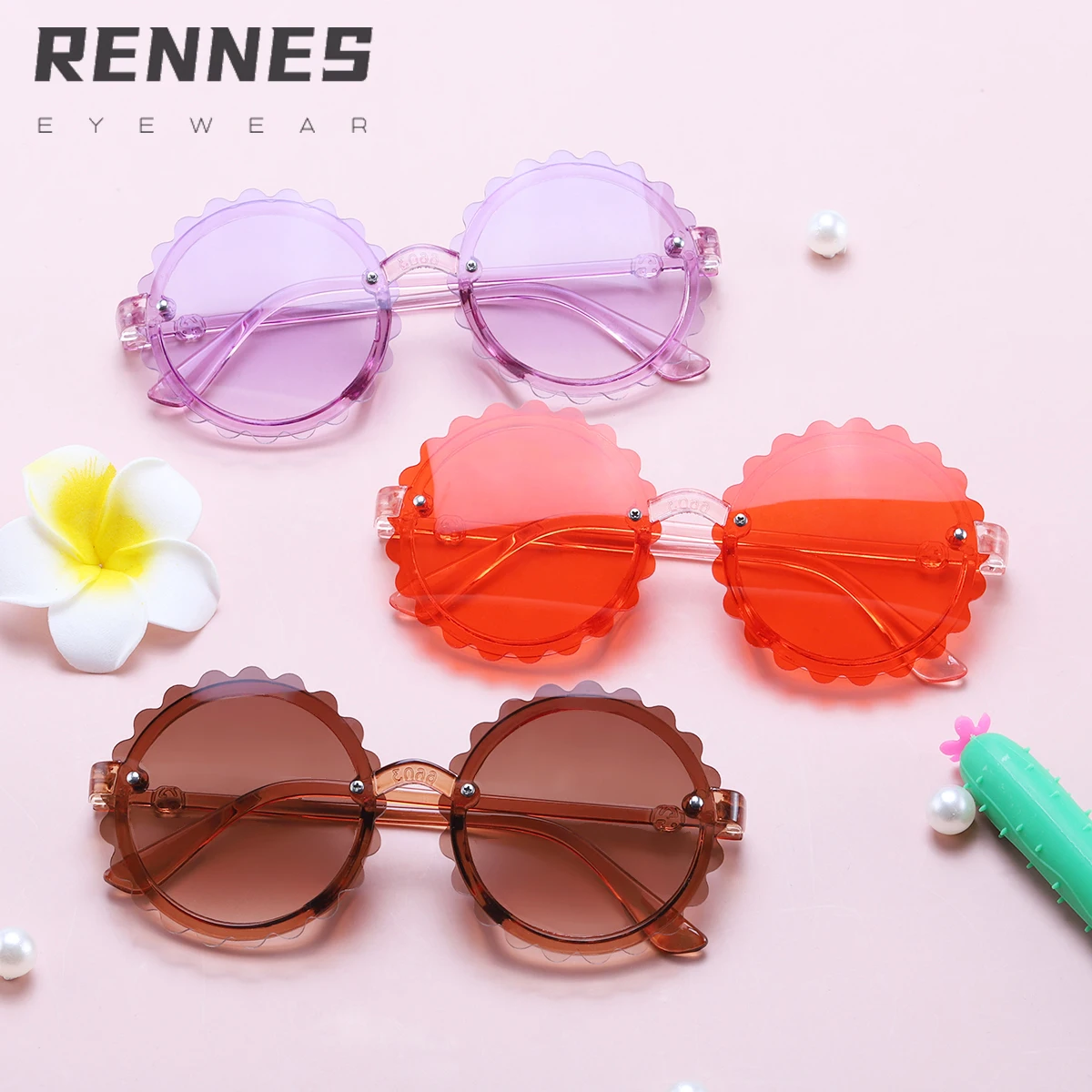 RENNES Kids sunglasses UV New Fashion Children's flower shape cute transparent lens sunglasses for Child
RENNES Kids sunglasses UV New Fashion Children's flower shape cute transparent lens sunglasses for Child