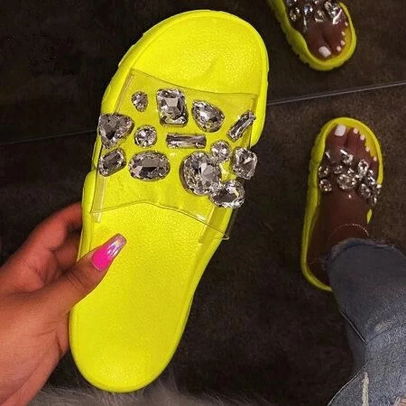 PDEP 2021new style women large rhinestone fashion women's shoes plus size slippers female bling sandals slides, Yellow,red,orange
PDEP 2021new style women large rhinestone fashion women's shoes plus size slippers female bling sandals slides, Yellow,red,orange