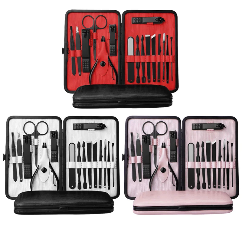 16 PCS Custom Logo Stainless Steel Nail Clipper Cutter Kit Nail Care Manicure Pedicure Set, Pink, black/red, black/white
16 PCS Custom Logo Stainless Steel Nail Clipper Cutter Kit Nail Care Manicure Pedicure Set, Pink, black/red, black/white