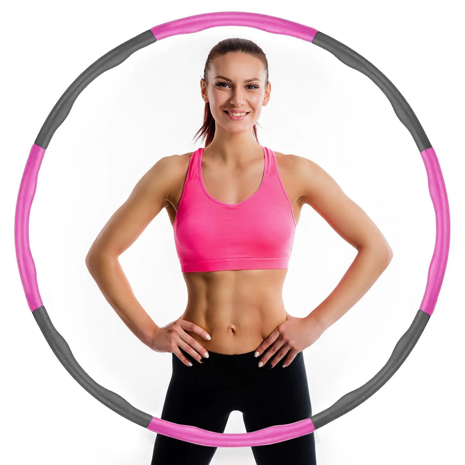 Removable Ho la ring Hoop for Adults Weighted for Exercise 8 Section Detachable Design loss fitness slimming ring hoop, Pink
Removable Ho la ring Hoop for Adults Weighted for Exercise 8 Section Detachable Design loss fitness slimming ring hoop, Pink