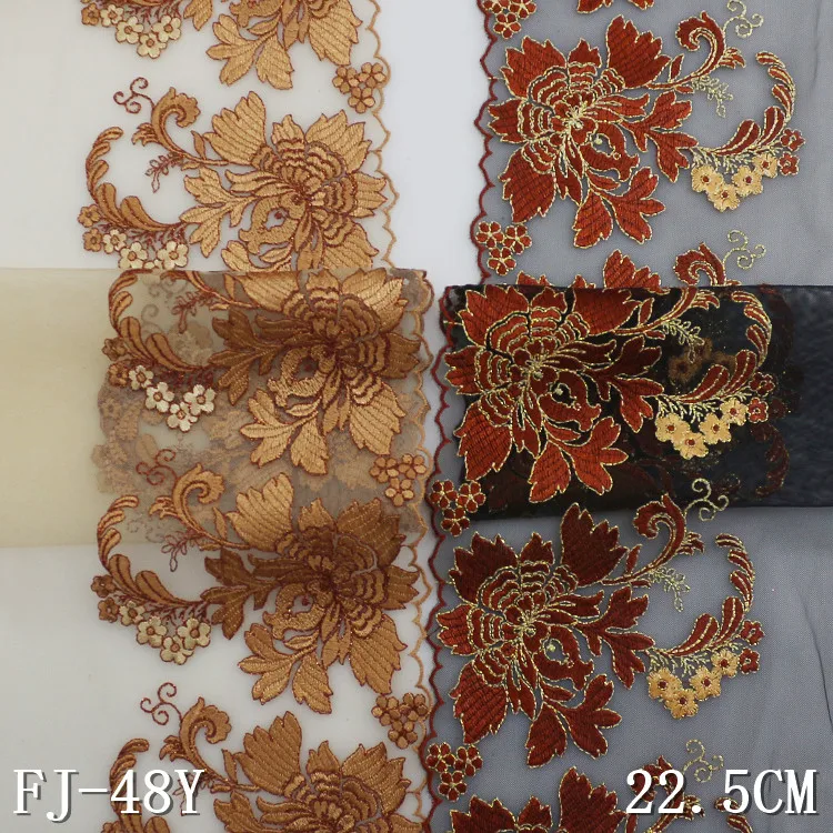 22.5cm 3d bright line flower embroidery laces fabrics for women accessory, Black,apricot
22.5cm 3d bright line flower embroidery laces fabrics for women accessory, Black,apricot