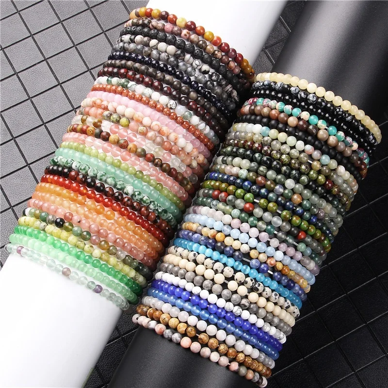 Hot Selling 4 mm Bead Natural Jaspe Stone Bracelets Polished Beads Bangle Pulsera Jewelry Handmade Elastic adjustable Bracelet
Hot Selling 4 mm Bead Natural Jaspe Stone Bracelets Polished Beads Bangle Pulsera Jewelry Handmade Elastic adjustable Bracelet