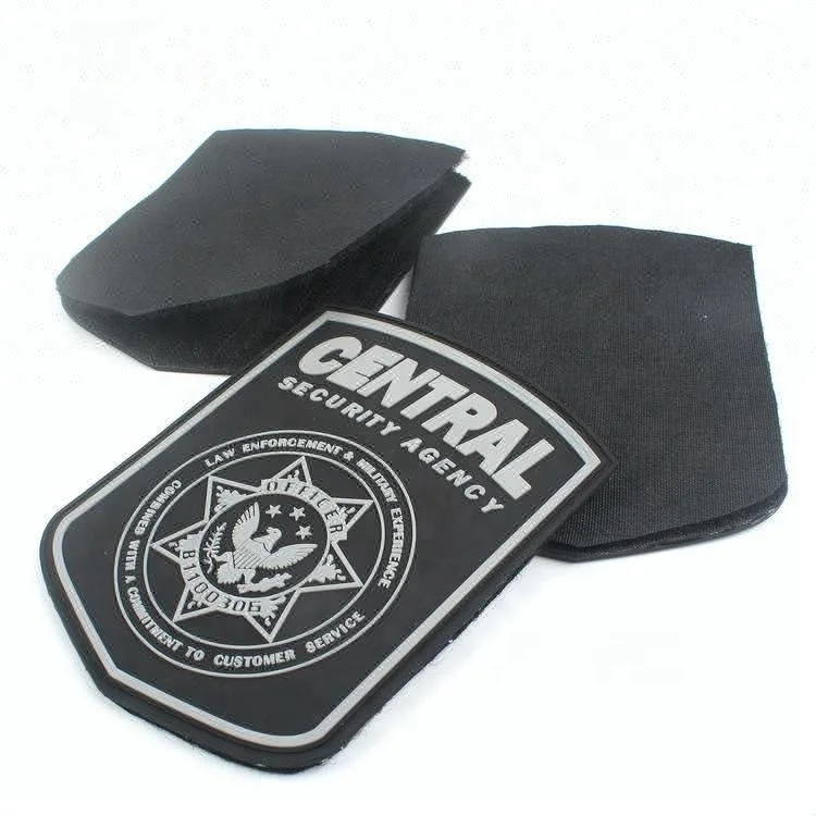 

Hook and Loop Backing Injection Custom 3D Embossed Brand Logo PVC Rubber Patches for Uniforms