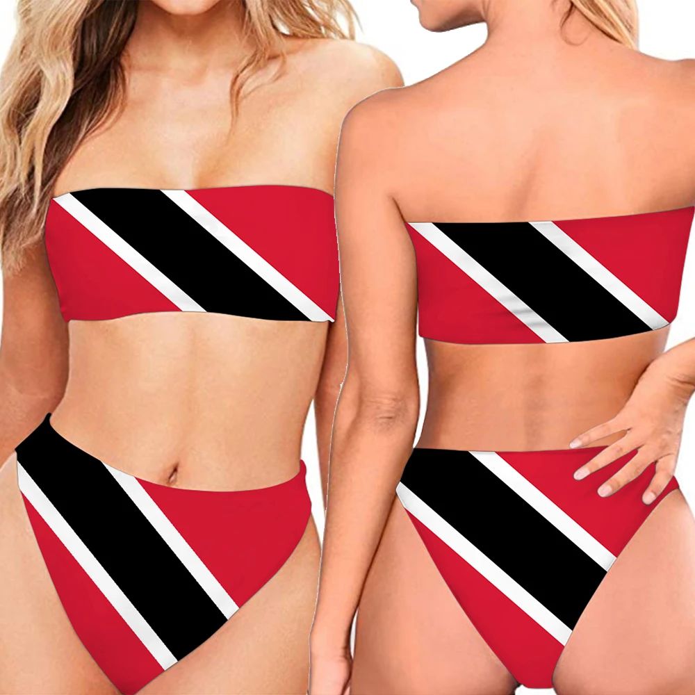 Wholesale Caribbean Trinidad and Tobago Flag Print Strapless Bandeau Top High Waist Swimsuit Bikini Women Swimwear & Beachwear, Customized color
Wholesale Caribbean Trinidad and Tobago Flag Print Strapless Bandeau Top High Waist Swimsuit Bikini Women Swimwear & Beachwear, Customized color
