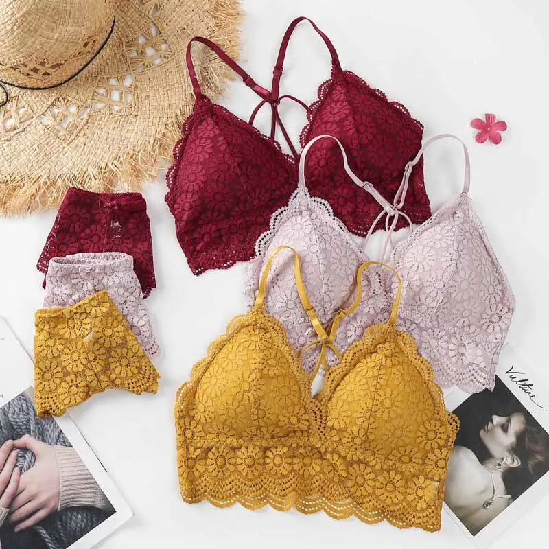 hot sale sexy ladies lace bralette bra and underwear set for women
hot sale sexy ladies lace bralette bra and underwear set for women